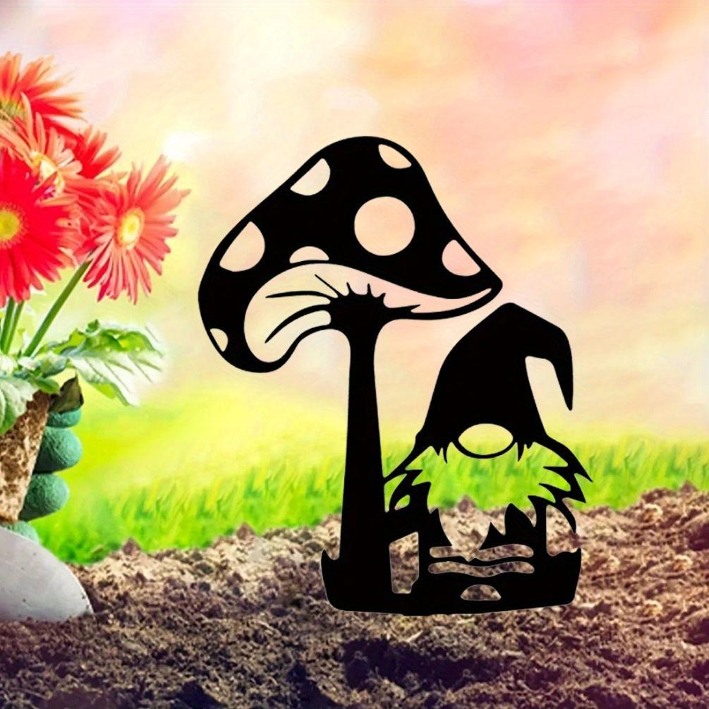 Enchanting Decorative Mushroom Shaped Gnomes Premium Outdoor Metal Garden Ornaments Stylish Yard Lawn Decor Exquisite Iron Crafts Wall Sculptures