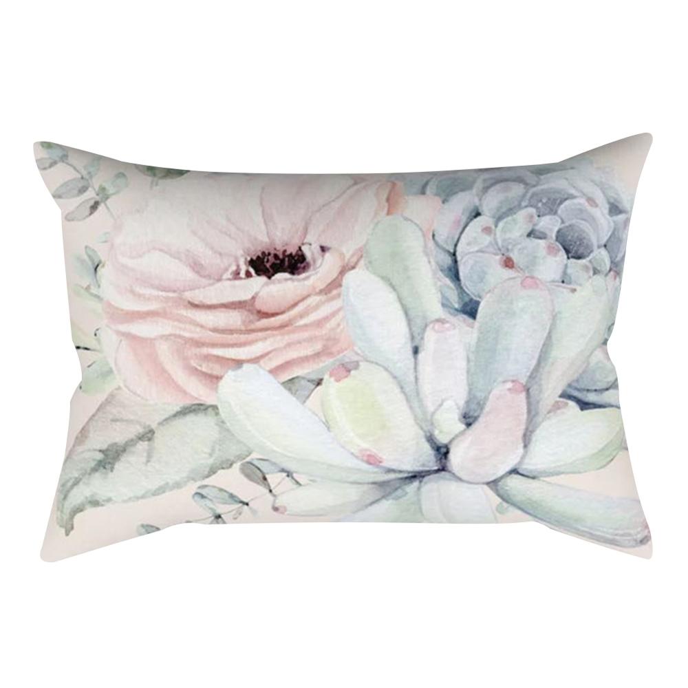 Plant Light Decorative Pillowcase Cactus Bedroom Living Room Sofa Chair Car Cushion Cover 30x50cm Home Decor Pillowcase