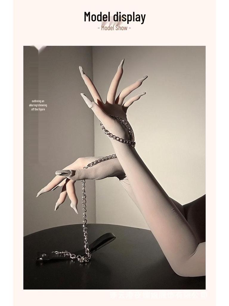 Pure Desire Black Silk Seamless Ultra-Thin Sexy Erotic Gloves