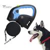 Retractable Dog Leash for 2 Dogs Nylon Traction Rope with LED Lights Ergonomic Handle Poop Bag Holder for Small Dogs