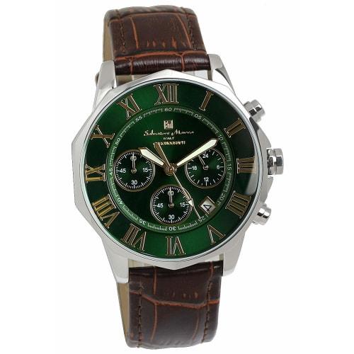 

Salvatore Marra Men s Green Chronograph Watch, Water Resistant to 10 ATM, Perfect for Business and Formal Wear