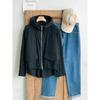Shop   Women S criSp Drawcord Hem Hooded L S Windbreaker bLack Bong Wjp 4779