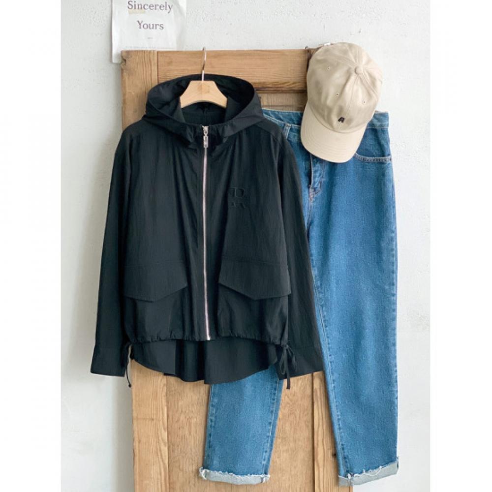Shop Women S criSp Drawcord Hem Hooded L S Windbreaker bLack Bong Wjp 4779
