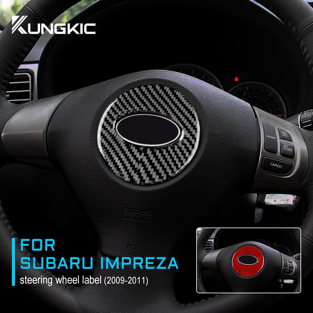 Car Steering Wheel Trim Cover Real Carbon Fiber Sticker for Subaru Impreza 2009-2011 Real 3D Interior Accessories Kit Upgrade