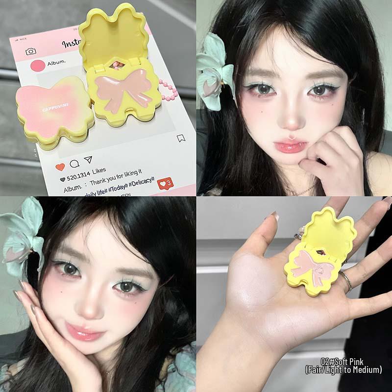 Cappuvini Light Face Butterfly Balm: Multi-Use Highlighter and Blush for a Natural Matte Look. Perfect for Students and Parties.