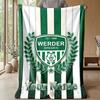 Coperta in Flanella Personalizzata con Nome Testo FC Werder Bremen Logo Calcio Coperta Plaid in Pile Personalizzata Regalo Speciale per Divano Camera da Letto Casa