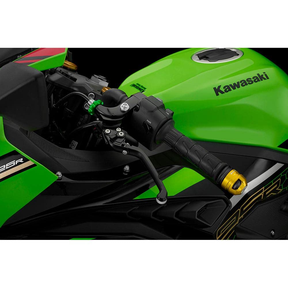 BIKERS Bar Ends for Ninja and Left and Light ZX-25R, Z900RS, Z1000, 250, Z250, Right, Aluminum, Gold, BK-K258-LGD