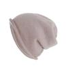Women's Large Head Beanie: Autumn/Winter Breathable Loose Knit Hat for a Slimming Look.