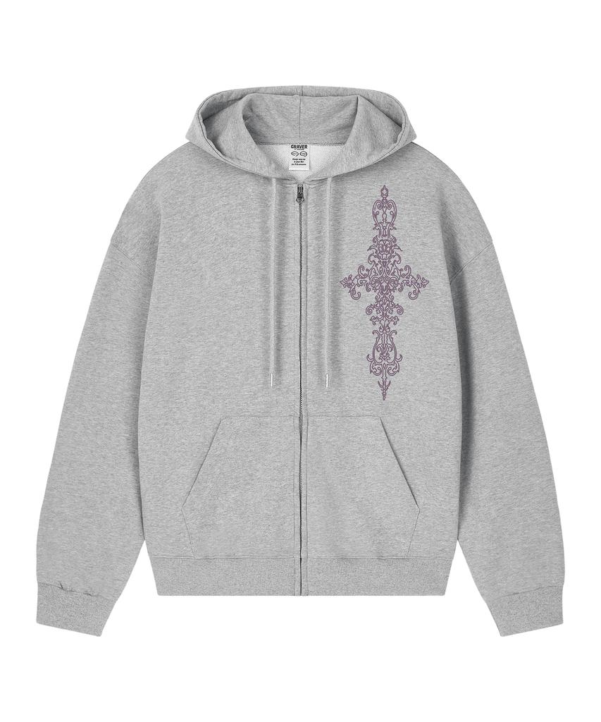 Graver [Unisex] Sim Cross Zip-Up Hoodie_2Color