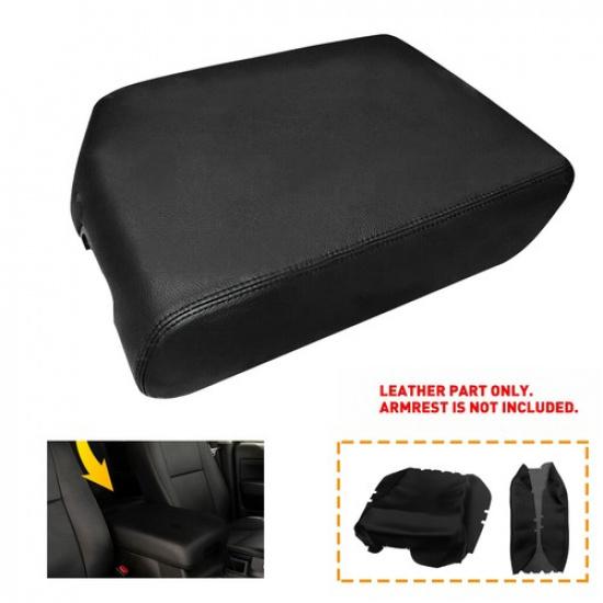 Black Armrest Center Cover Skin Console Lid For Leather 2007-2013 Toyota Tundra