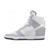 Dunk High Sky Hi 2.0 Synthetikleder Rutschfest Stoßdämpfung Verschleißfest High-Top Skateschuhe Damen Sneaker Grau Weiß 725069-103