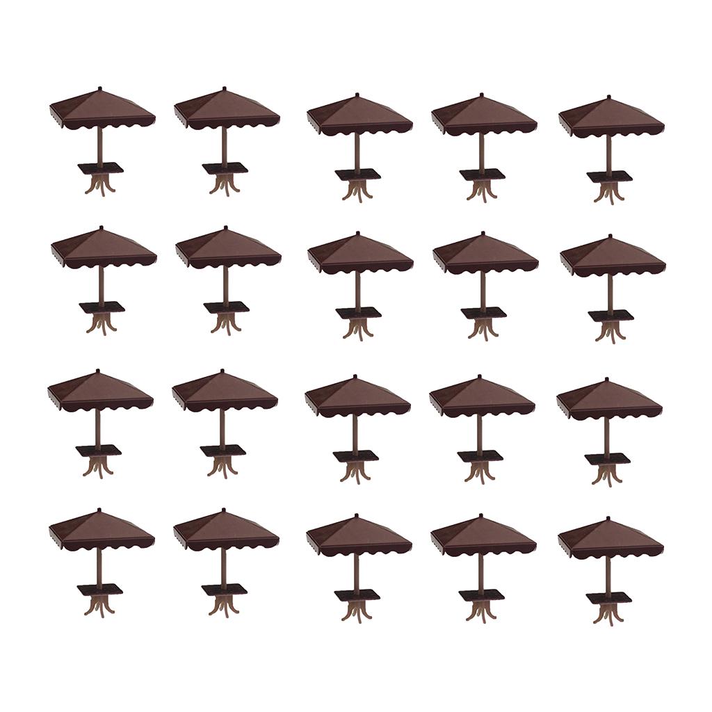 20 Pack Mini Four-Corner Sun Umbrellas Micro Outdoors Scene Accs Set Props