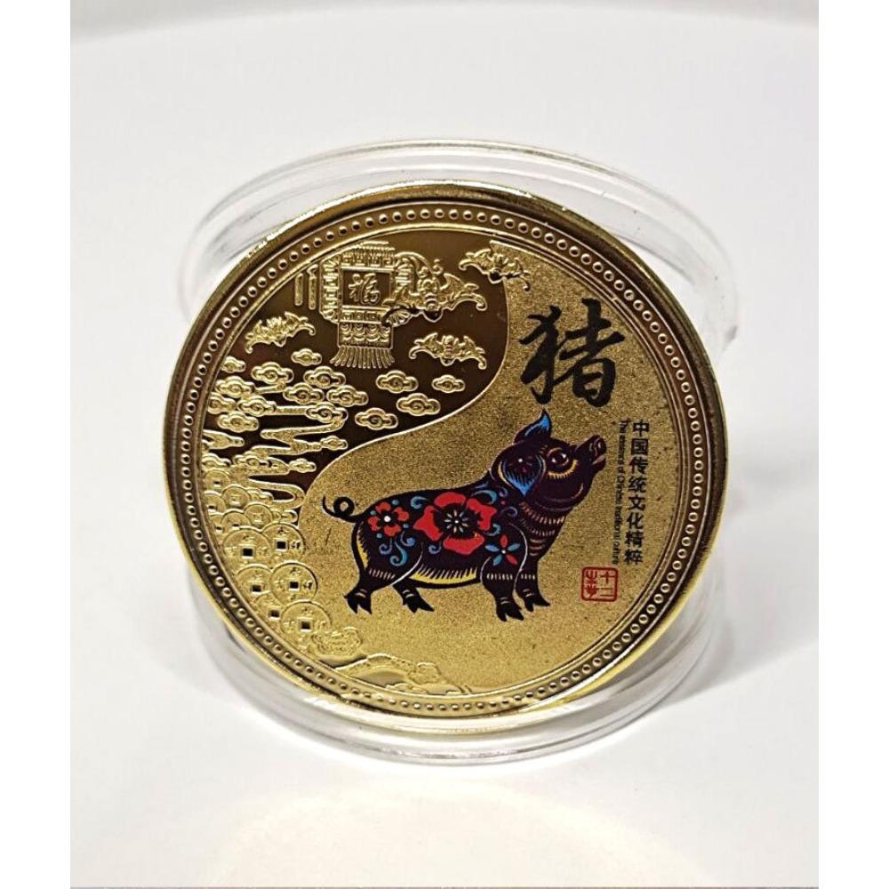 Twelve Zodiac Colored Commemorative Medals, Complete Set, Animal Coins, Twelve Zodiac Gold Coins, Collectibles, Metal Souvenirs, Gifts