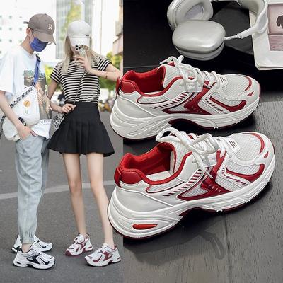 Foreign Trade Large Size Korean Version of the New Dad Shoes for Women's 2024 Autumn Students Running Sports Thick Sole Height Increase Casual Street
