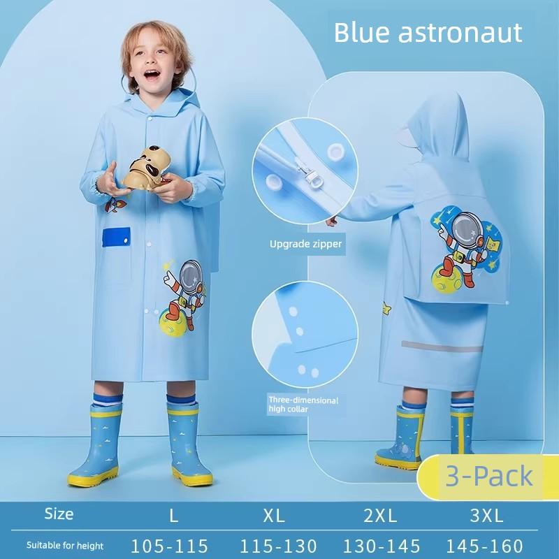 Dingqing Children's Raincoat for Boys and Girls, Thickened, Full-Body Waterproof, Suitable for Kindergarten and Primary School Students, with Hood
