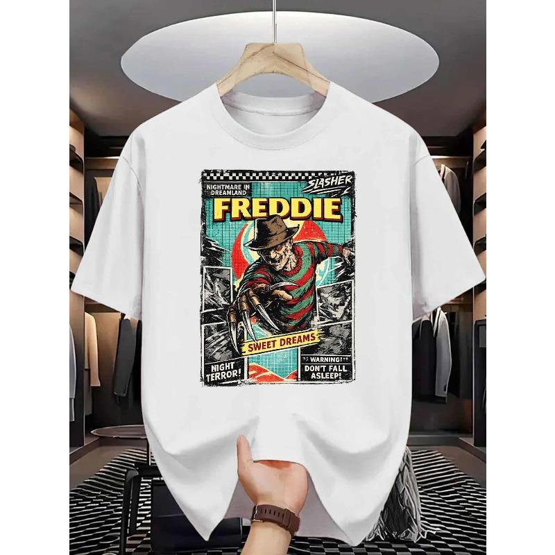 

Dreamland Nightmare Men s Cotton TShirt Vintage Horror Comic Print Pattern Pure Cotton Premium Print Durable Casual Fashion S белый