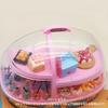 Children'S Play House Simulation Mini Pink Cake Cabinet Miniature Model Toy Doll House Kitchen Small Ornament Toy
