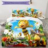 3pcs Maya the Bee Pattern Bedding Set Duvet Cover Set Includes Duvet Cover &pillowcases, Perfect All Season Bedroom Decoration & Gift