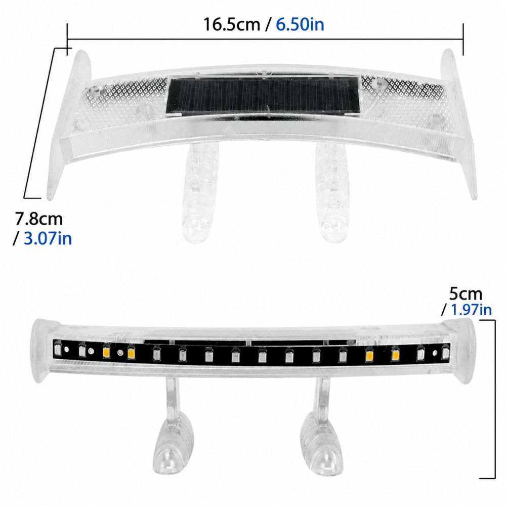 Mini Car Rear Wing Lamp Solar Energy Car Ambient Lighting Trunk Warning Light  Car Exterior Trim