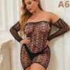 Open Bra Crothless Sexy Fishnet Dress Erotic Lingerie for Women Plus Size Bodystocking Oversized Underwear Costumes 5XL 50KG-100KG