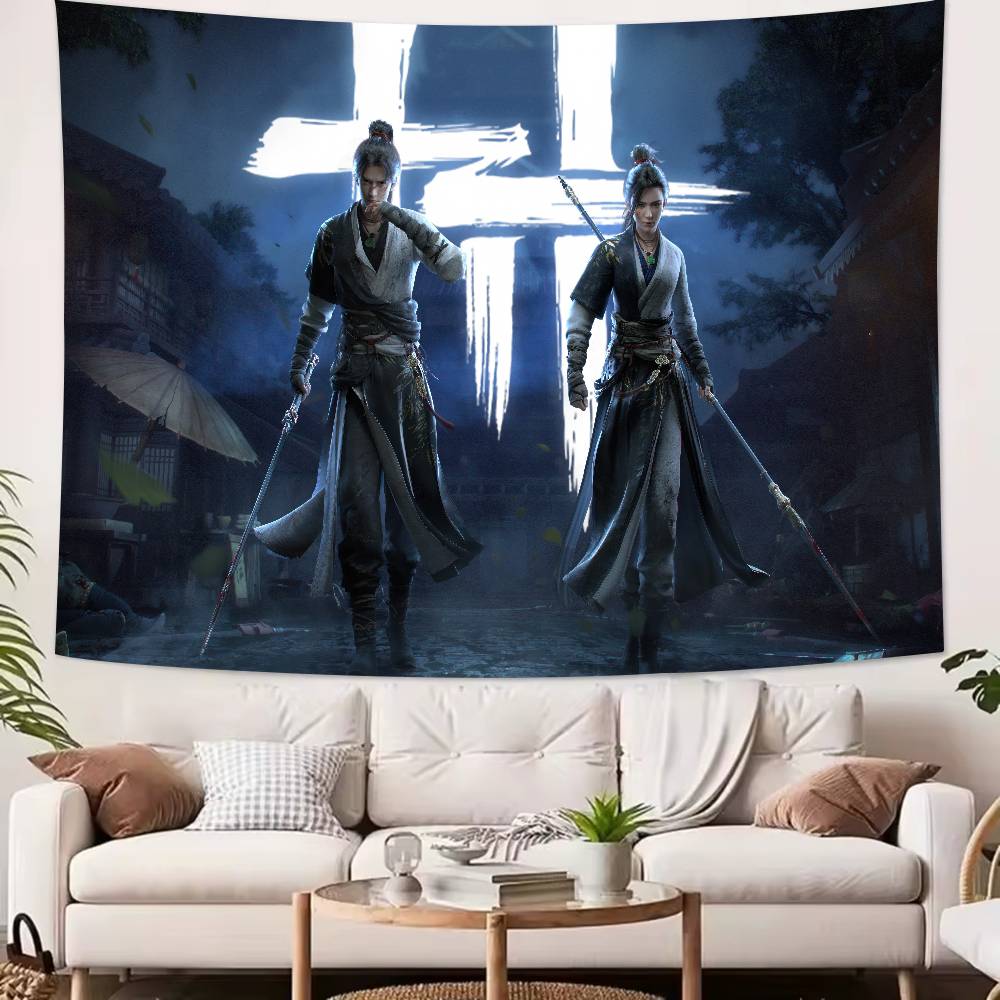 Fashion Hot Cool Video Game Where Winds Meet Tapestry Wall Hanging Wall Rugs Dorm Decor Blanket Camping Decoration Tapestry