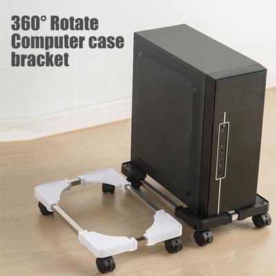 Mobile CPU Stand Adjustable Computer Tower Holder with 4 Locking Wheels Easy