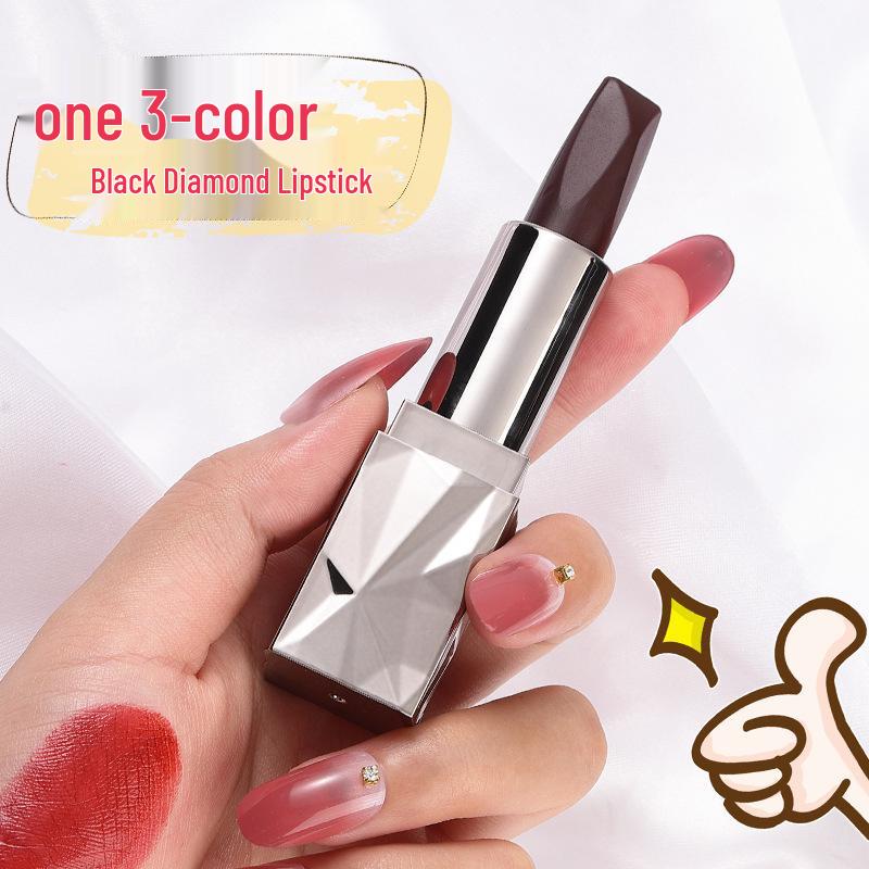 

Angel s Temptation Черный бриллиант Трехцветная матовая увлажняющая стойкая помада, меняющая цвет