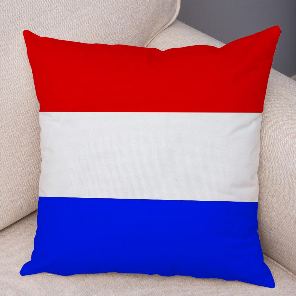 Style National Flag Cushion Cover for Sofa Home Car Decor Geometric Print Pillowcase Super Soft Plush Pillow Case Xcm