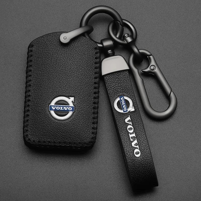 Kožené Pouzdro na Klíče od Auta Kryt Držák Obal Chránič Pro Volvo XC60 XC40 XC90 S90 V60 S60 V90 C40 Polestar 1 Polestar 2 Příslušenství