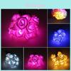Luzes de Fio de Flor Rosa LED Românticas Branco Quente a Pilha Decoração Para Casamentos e Pedidos