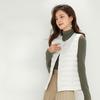 Women's V Neck Sleeveless Down Vest Regular Fit Casual Style Reversible Neckline Waistcoat