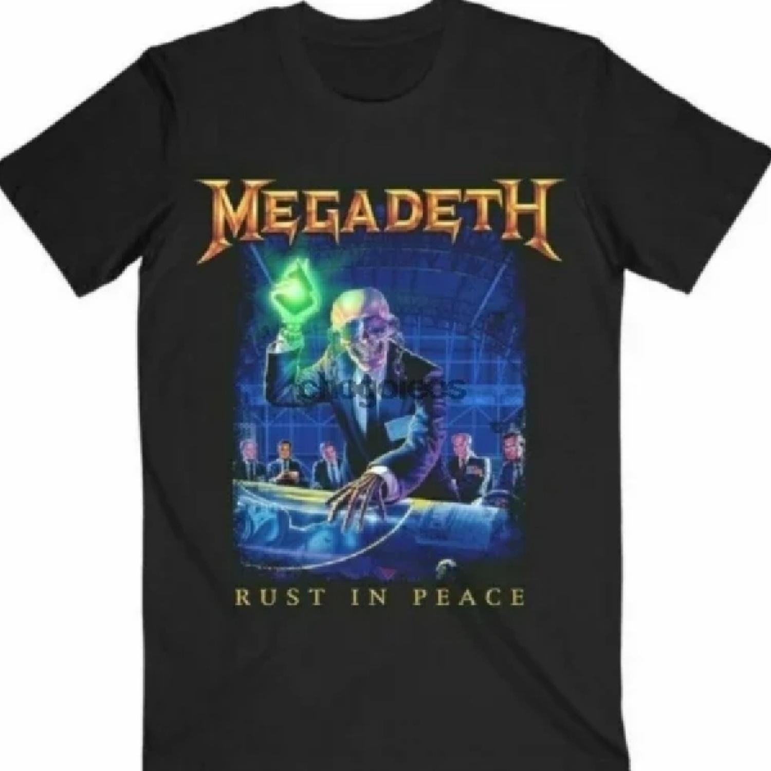 

Megadeth-Rust In Peace T-shirt Funny Black Cotton Tee Vintage Gift For Men Women XXXXXL чёрный