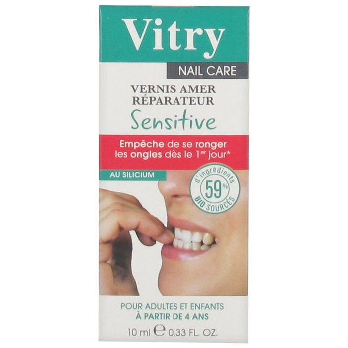 Vernis À Ongle - Vitry - Vernis Amer Réparateur Sensitive - Incolore - 10ml - Répare Et Protège Les Ongles