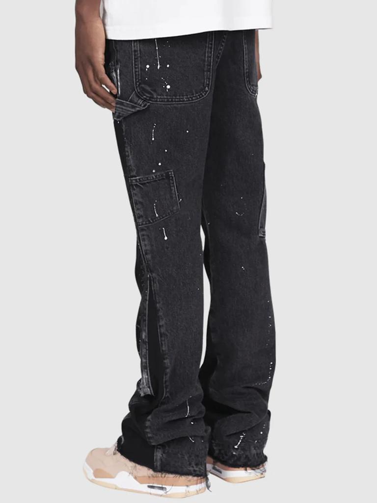 Y2k Trendy High Street Men's Jeans Loose Fit Straight Leg Casual Drag Trousers American Style Vintage Micro Flare