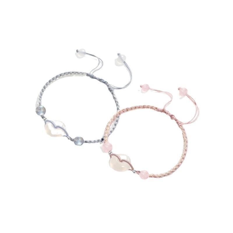 Peace Buckle Couple Bracelet for Girls, Light Luxury Niche Exquisite Bracelet, Best Friend Birthday Gift, New Woven Wristband