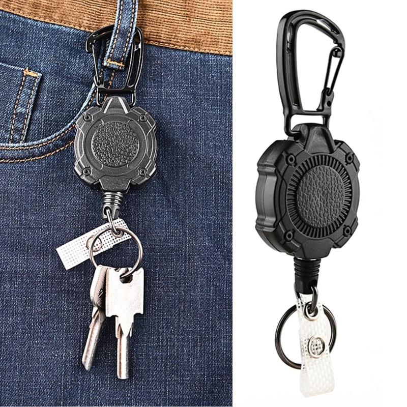 Portachiavi Retrattile Heavy Duty Portachiavi Antifurto con Moschettone Lunghezza Estensibile 31'' Porta Badge Retrattile