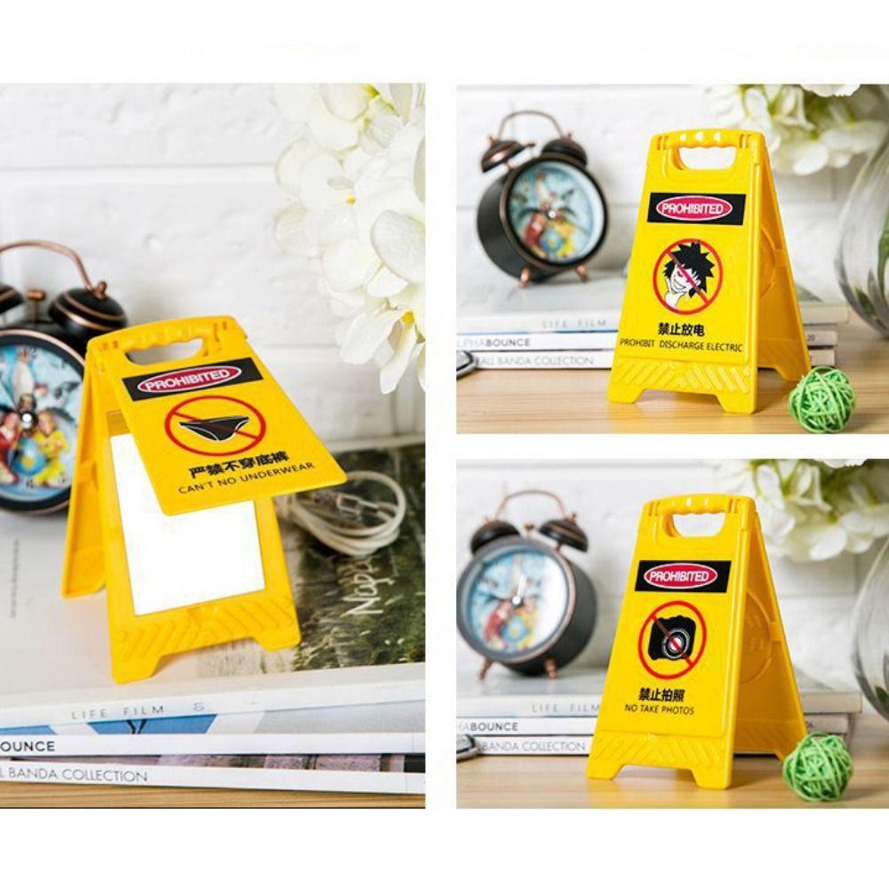 Warning Signs Pocket Mirror Mini Portable Photo Frame Makeup Mirror  Girl's Gift