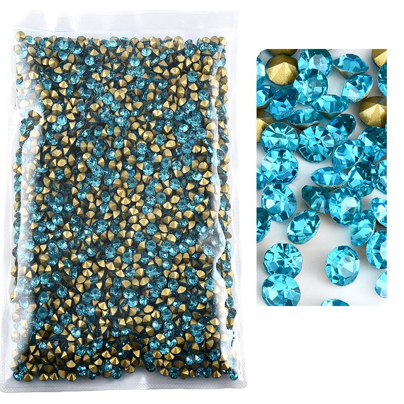 

Стеклянные украшения для ногтей с заостренным дном из стразов, цветные бриллианты с золотым дном, круглые бриллианты, безделушки для дизайна ногтей, аксессуары для дизайна ногтей SS16 about 4MM #1440 pieces
