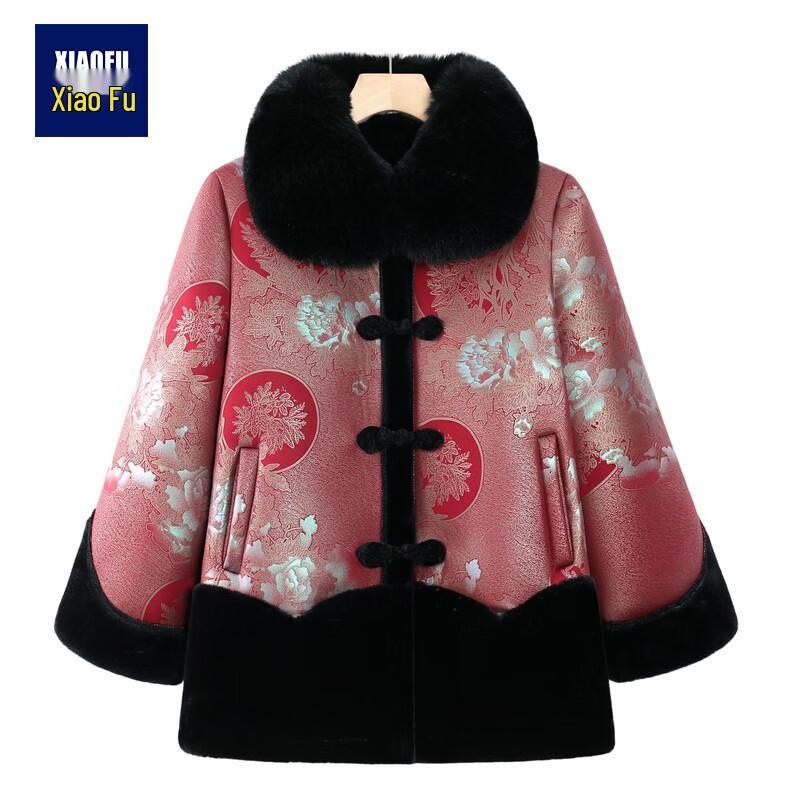 

Женское утолщенное зимнее пальто с подкладкой из искусственного меха для пожилых 4XL