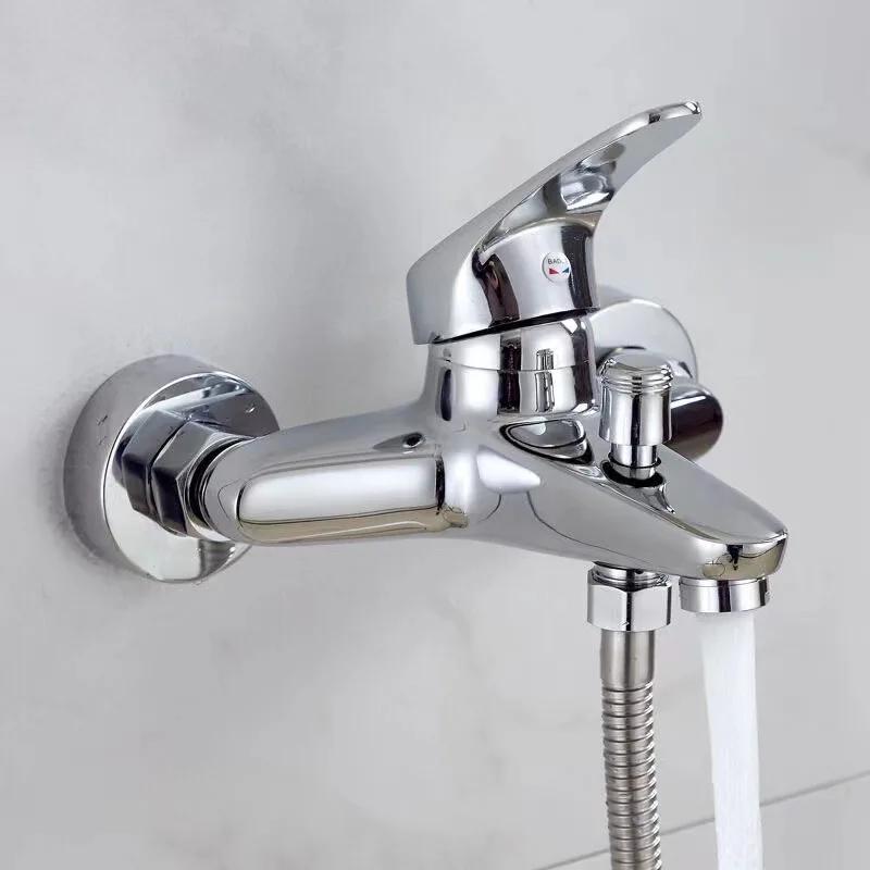 Wall Mounted Shower Faucet Mixing Valve Bathroom Hot Cold Water Mixer Tap Household Toilet Mixer Bathtub Faucet