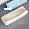 Large-capacity Pencil Case Cream Color Stationery Pouch INS Stationery Storage Bag  School Supplies