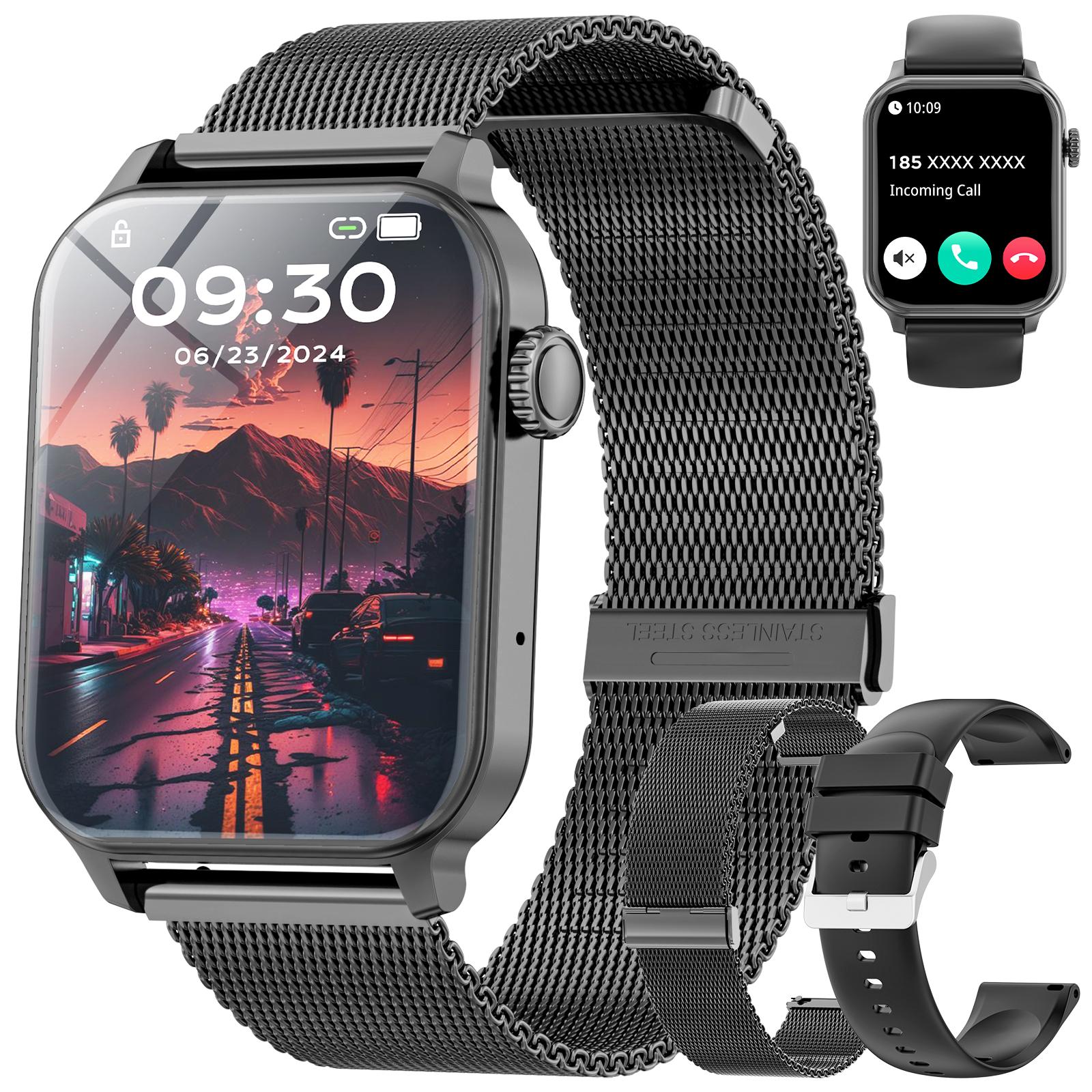 

Жіночий смарт-годинник із Bluetooth-дзвінками/100 спортивними режимами/нагадуванням про повідомлення, водонепроникний фітнес-трекер IP67 чорний