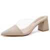 A pair of temperament thick high heels for women's summer new transparent outdoor sandals fashion hundred, with pointed women's shoes