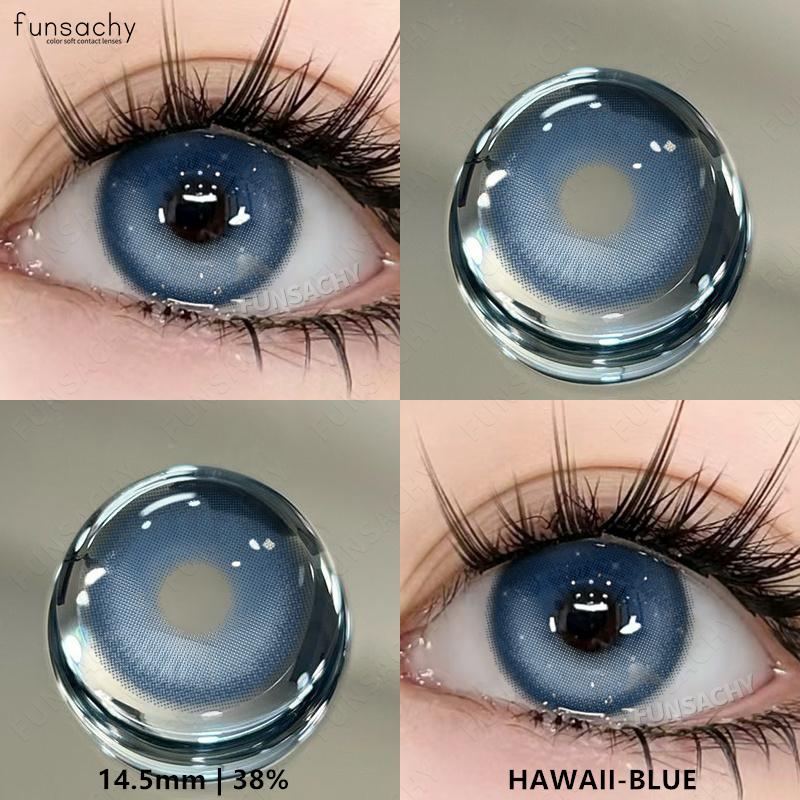 FUNSACHY1Pair Natural Contact Lens Yearly Colored Lenses For Eyes  Gray Eyes Cosmetics Pupilentes Eye Color Lens  with Lens Case