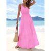 Europe, America 2026 Summer New Simple High Waist and Thin Casual Beach Vacation Suspender Dress