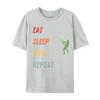 Eat Sleep Fish Repeat TShirt Printed Tops Tees For Men 100 Cotton Fall Fishing Printing Tops Shirt Prevalent
