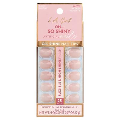 Unghie Artificiali Oh So Shiny, Punte per Unghie con Finitura Gel Lucido, GNT155 Punte French Moderne, Kit da 25 Pezzi