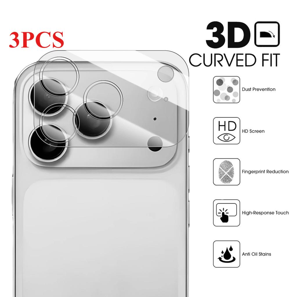 3PCS Sets 17PM Full Coverage Camera Lens Tempered Glass For iPhone 17 Pro Max 17Air Anti-scratch Lens Protective Film For iPhone17
