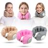 Portable Inflatable U-Shaped Neck Pillow for Travel, Office, Car & Airplane Nap Support