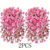 2/4Pcs Versatile Outdoor UV-Resistant Artificial Morning Glory & Eucalyptus Hanging Decor Perfect For Home Garden And Weddings